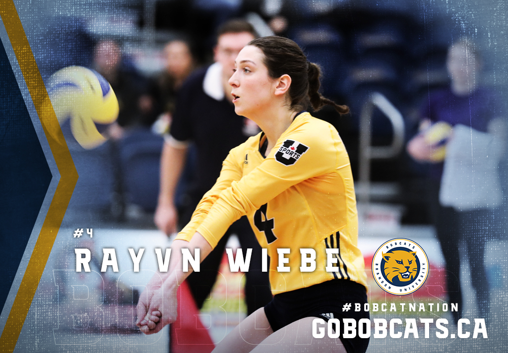 BUBobcats's tweet photo. Back-to-back double-doubles ✔️ 
6-0 weekend set record ✔️
Two huge wins ✔️

Rayvn Wiebe's play this past weekend was big for the Bobcats, and now it's earned her another accolade. Rayvn's been named the @CanadaWest 3rd Star of the Week. https://t.co/d1Uvk963Yi