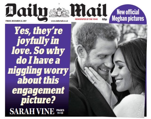 Exhibit 19:  #NigglingDoubtGateThe Daily Mail's Sarah Vine, when discussing the marriage of a mixed race woman, with black heritage, uses the word "niggling". Other words "persistent", "troubling", "nagging", "small". Sarah Vine deals in words. Why choose "niggling"?