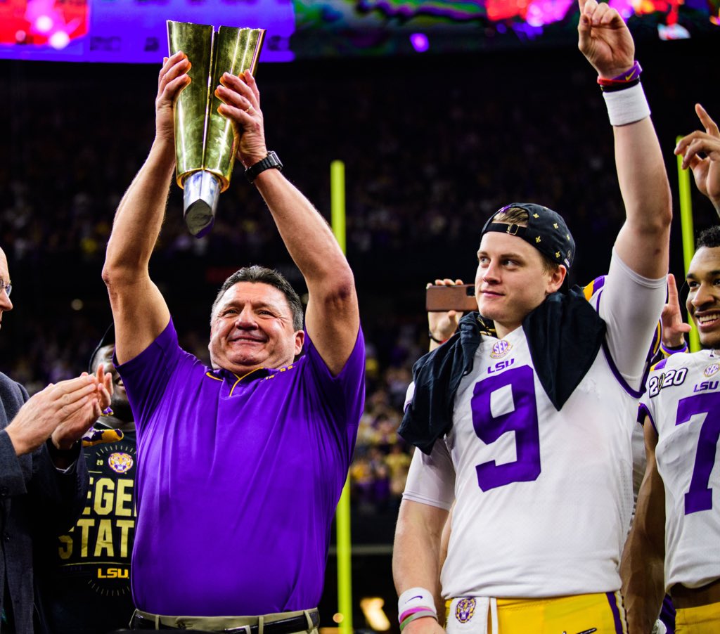 LSUfootball's tweet photo. Kings of New Orleans https://t.co/hK8fd5UReT