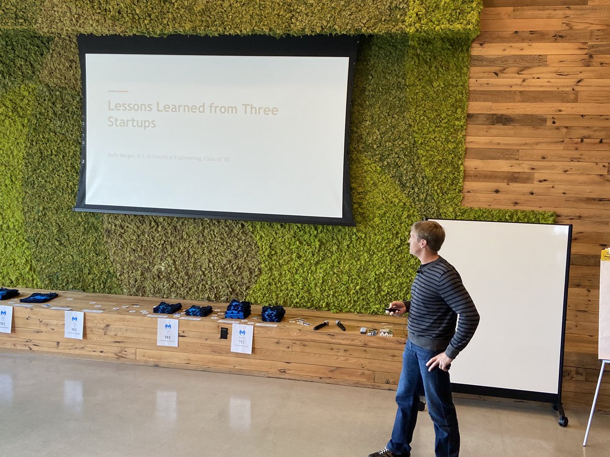 LanduytCenter's tweet photo. Day #2 of the Silicon Valley Entrepreneurship Workshop. Kelly Berger, founder of Uptain Technology, Guildery, and Tiny Prints talking about what it takes to develop an idea into a startup, lead that business through exponential growth,and find the right business partners! #tecsv https://t.co/7iFz6IdrG8