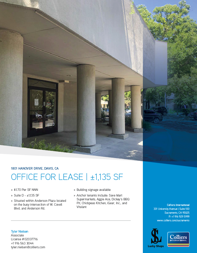For Lease | ±1,135 SF | Office Space Available Anderson Plaza