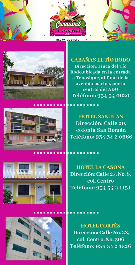 FTenosique's tweet photo. #ConoceTenosique y disfruta de la #DanzaDelPocho en el #CarnavalTenosique2020 ven y #HospedateConNosotros https://t.co/si9NUrzf6z