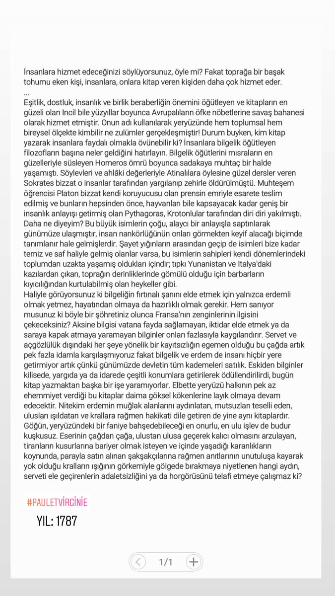 Eşitlik, dostluk, insanlık ve birlik beraberliğin önemini öğütleyen ve kitapların en güzeli olan Incil bile yüzyıllar boyunca Avrupalıların öfke nöbetlerine savaş bahanesi olarak hizmet etmiştir.
#PaulileVirginie #Bernardindesaintpierre https://t.co/k1EVznEZnj