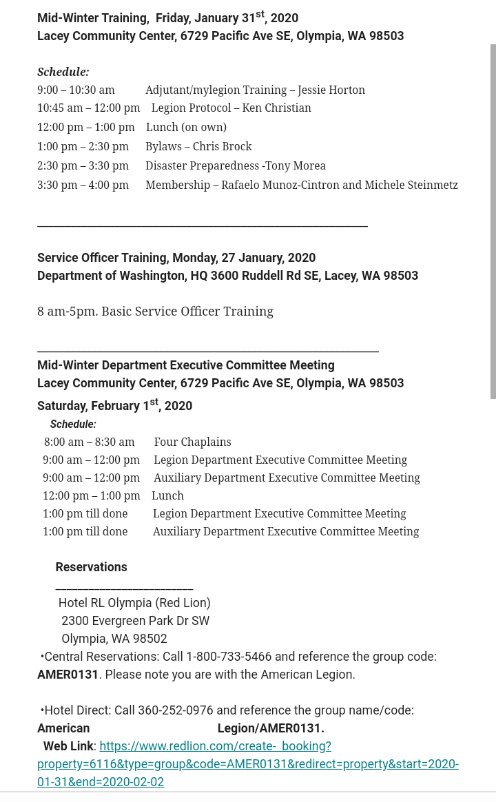LegionD11's tweet photo. Washington Legionaries SAVE THE DATES! Important Mid Winter & Membership Revitalization coming soon from @americanlegion https://t.co/GgOArzqvTD