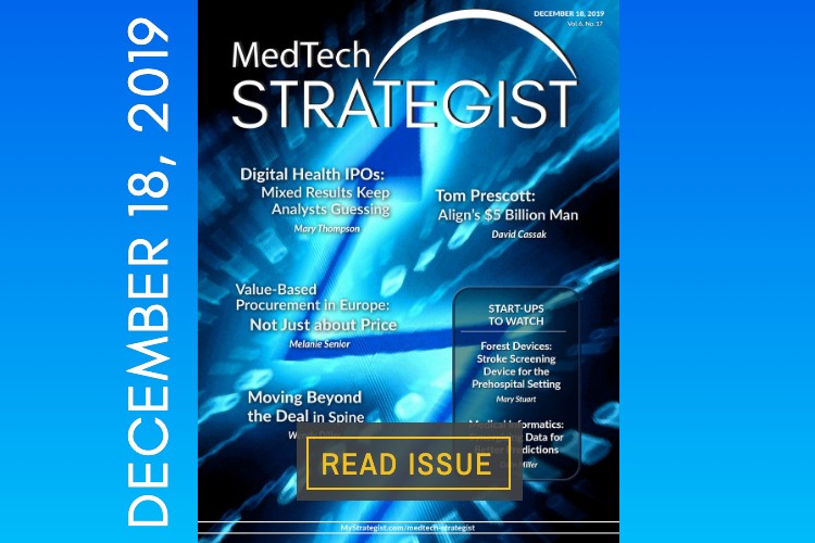 MedTechStrat's tweet photo. Read the latest issue of @MedTechStrat: https://t.co/pFl0pEKJgC

✅#DigitalHealth IPO Class of ‘19
✅Tom Prescott: Align’s $5B man
✅Melding #spine mergers
✅European 💰-based buying
✅@zimmerbiomet’s play in pediatric spine
#StartUps2Watch: @ForestDevices &amp; @sickbayMIC https://t.co/q1cQIh27aV