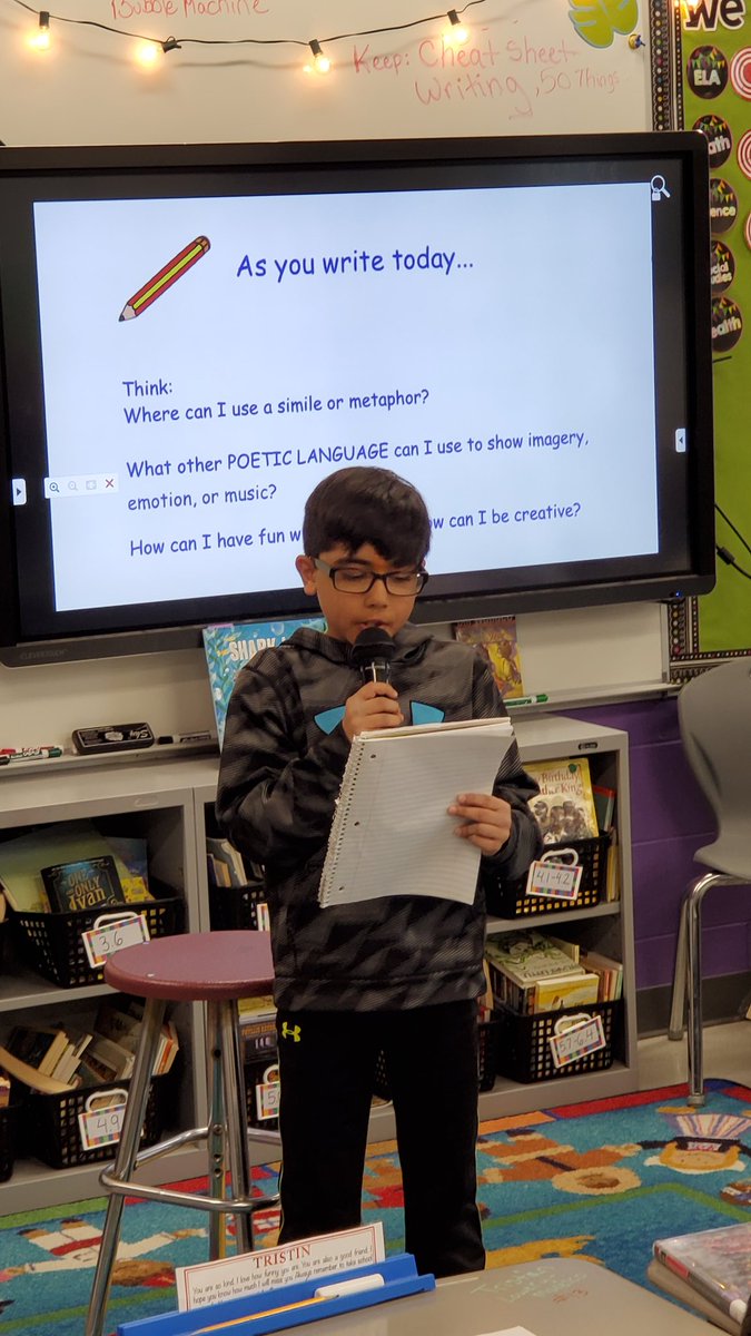 InquiryEdu's tweet photo. Starting our #poetry unit! Learning figurative and powerful language! #talawandaempowers #3rdgrade #ohioed #whyowp #owp https://t.co/72IoMoRdtu