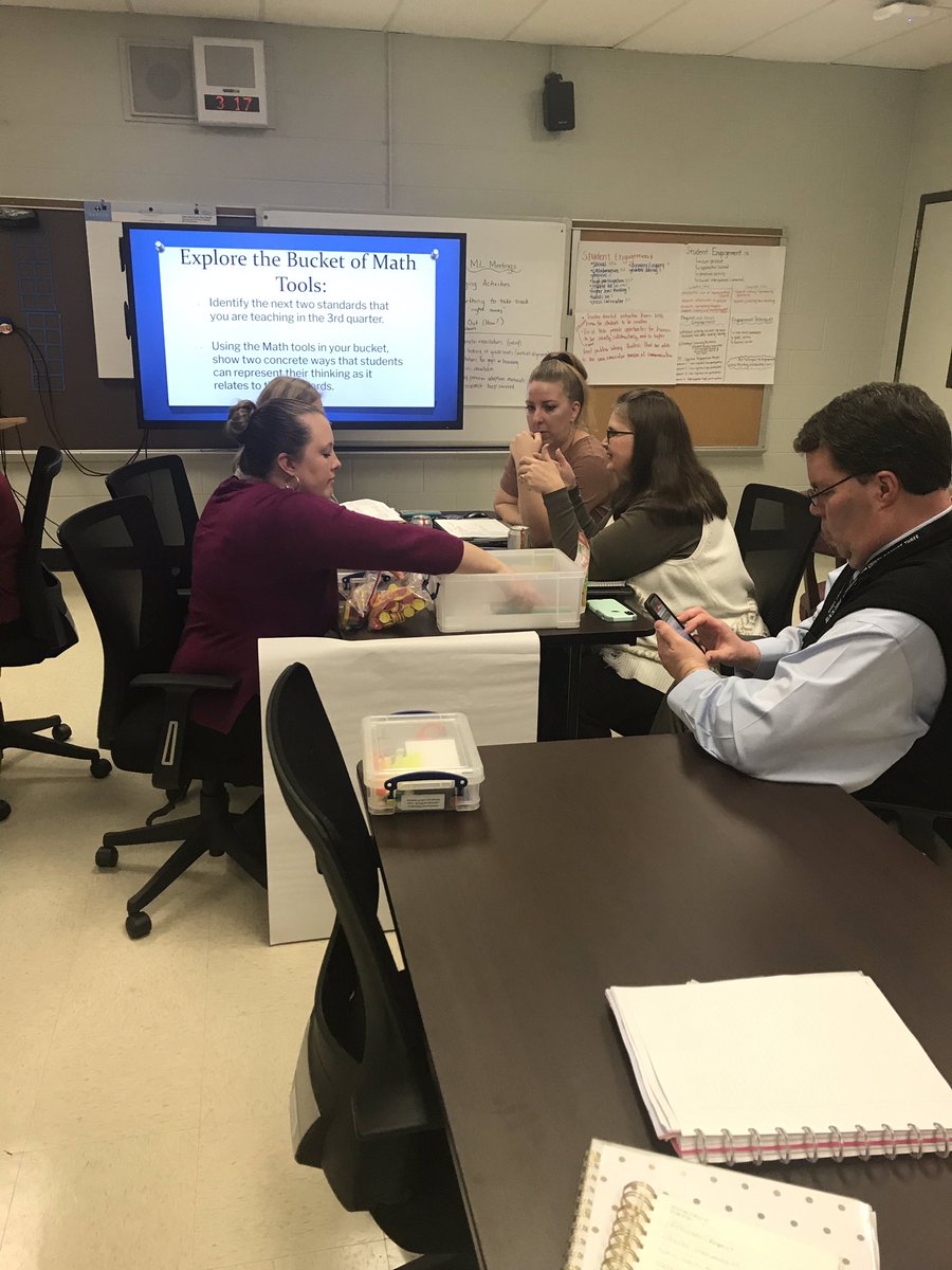 Grades 3-5 learning with our district coaches in Math Tools PD.  #oneteamonemissiononerockhill #vision2020