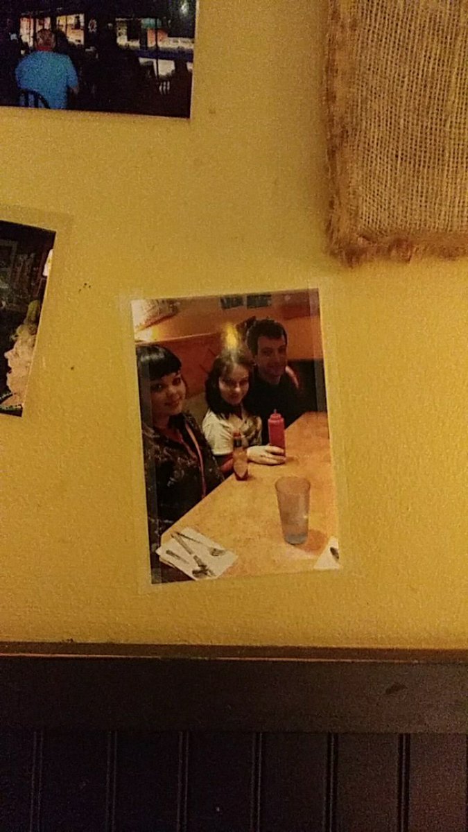 AelwynGrey's tweet photo. I taped up a picture of my friend and I eating with Nathan at a diner when no one was looking and it's still on the wall to this day. https://t.co/p7CBJmK7qb