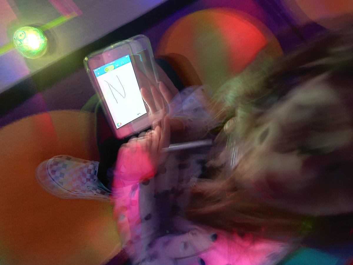 Kindergarten glow day! Drawing letters with <a href="/Sphero/">Sphero</a> #kchat #edchat #KTI #KTIfamily
