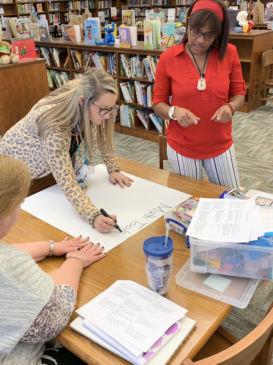 FRES teachers planning how to use math tools during Q3. #handson #OneTeamOneMissonOneRockHill