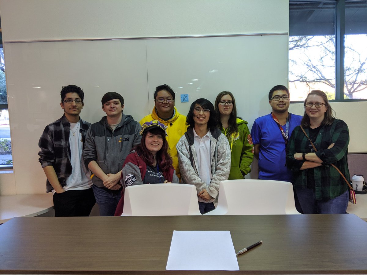 The boss simulator team for our Spring 2020! 

(Left to right) Mickyl Rodriguez, Ethan Dean, Katelyn Jensen, James Cortezano, Joey Chilton, Aubrey Dahl, Norman Ngyuen, Jacquelynne Heiman, (not pictured) William McClay