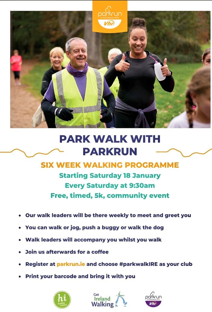 Brickfieldspar1's tweet photo. Starting this Saturday, why not take part in our 6 week walking programme.  Plenty of encouragement around the park to get your 5k done in a very friendly environment.  #parkwalk @HealthyIreland @dccsportsrec https://t.co/OLWasmIRHq