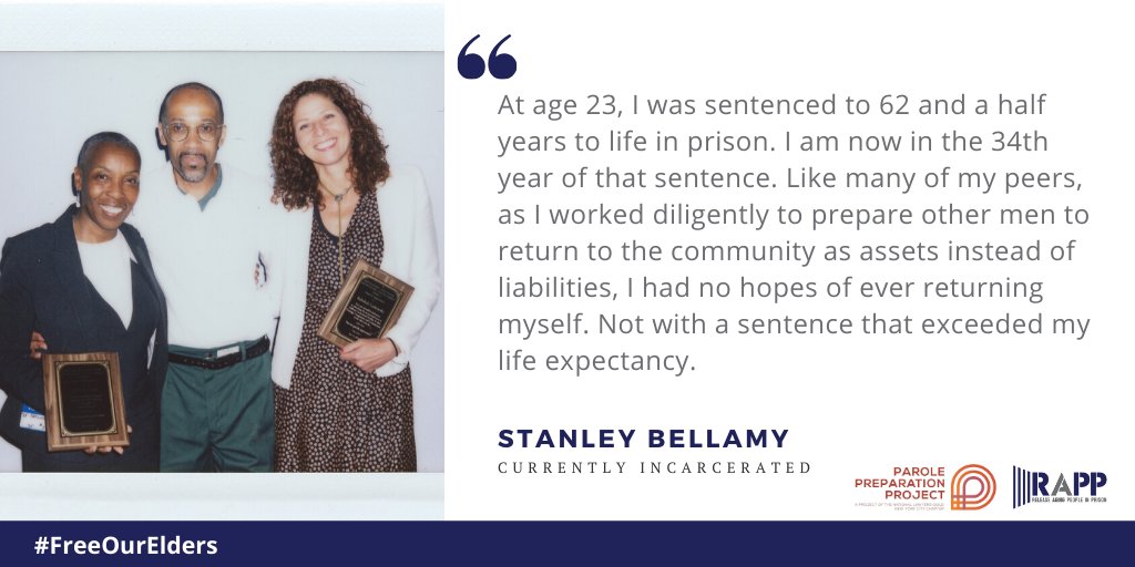 The lives of your constituents depend on your support. Pass ElderParole to give an opportunity for 1,000 New Yorkers to return to your districts and contribute to your communities.