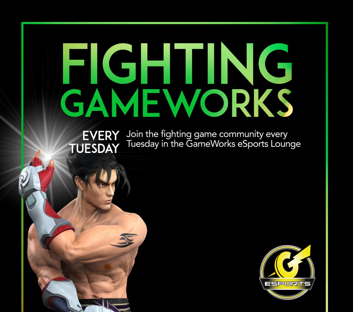 GWeSportsSCH's tweet photo. Hey Chicago FGC - looking for some last minute practice?
Tonight at @GWeSports join us for our 44th Weekly Event: #FightingGameWorks
FREE Brackets +
Food & Bev. to order!
Doors @ 5 PM
601 N. Martingale Rd. Suite 115
Schaumburg, IL - 60173
https://t.co/YgSuHxTkaQ
#GameWorks https://t.co/ntl6B96hVu