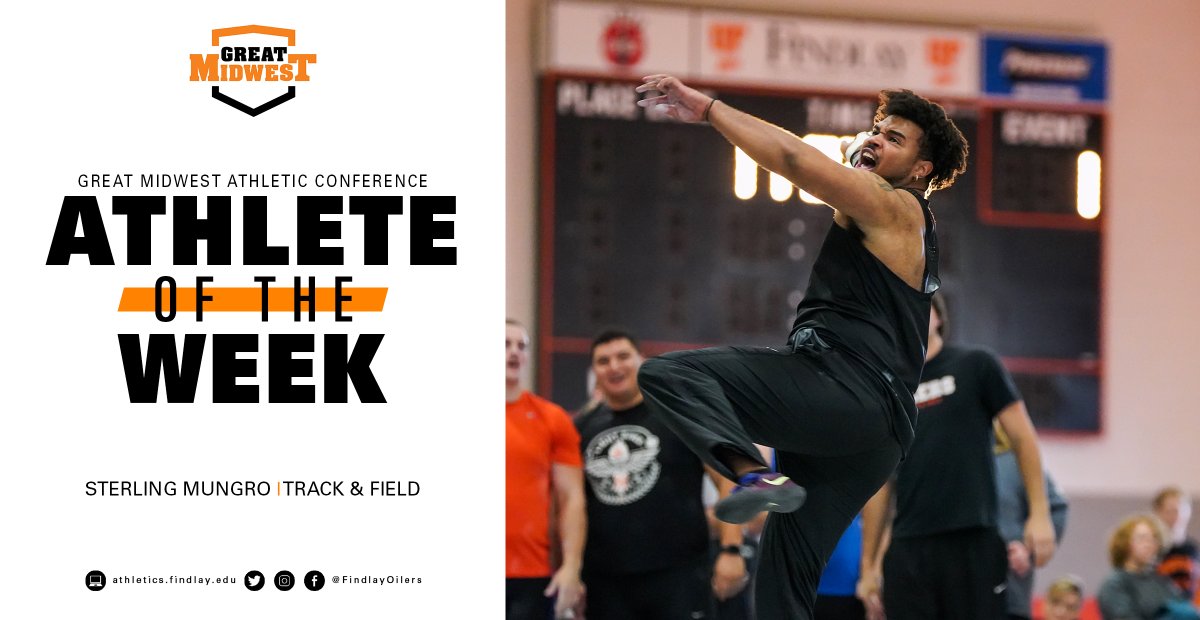 Sterling Mungro is ranked in the top ten in the country in both the weight throw and shot put after competing at the Findlay Open last weekend. For his efforts, Mungro has earned his first-ever Athlete of the Week award 😤

🏋️‍♂️: athletics.findlay.edu/x/c5lvf