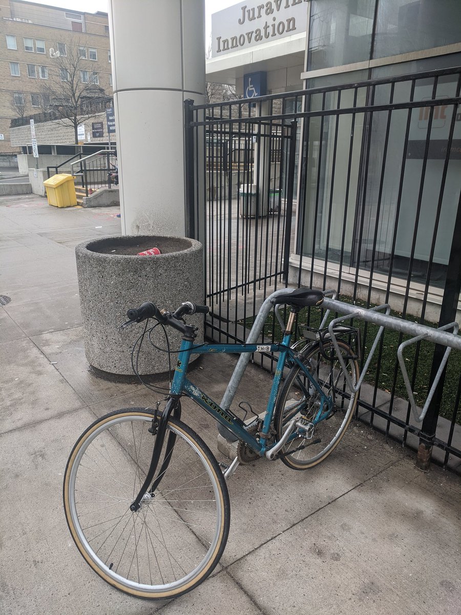 jddneary's tweet photo. As Director of the Division of @McMasterGIM, I have to travel between four hospital sites for meetings with 34 faculty and others. Today I got from @STJOESHAMILTON to @HamHealthSci HGH in 9 minutes by bicycle. No way I could do that by car or bus #TellEstherHowWeCycle https://t.co/44YuStQPZY