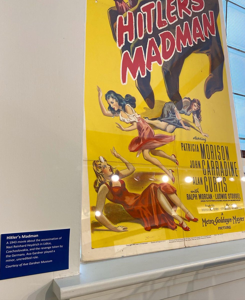 AvaMuseum's tweet photo. A few items #FromTheCollection are currently on exhibit at the @jocoheritage Center, as part of their exhibit about World War II, including this dress given to Ava by Howard Hughes.
#OnExhibit #AvaGardner #visitJoCo #HowardHughes #WWII #AvaGardnerMuseum https://t.co/6n5SUifaMe