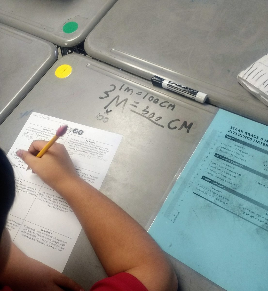 naturebredfarms's tweet photo. A real life game of PokemonGO took place today! Our 5th grade Pokemon Trainers solved one step conversion questions to collect Pokemon hidden around our classroom. There's nothing better than turning students' interests into an activity. #gottacatch'emall @PughRamsHISD https://t.co/kSv6boZDE1