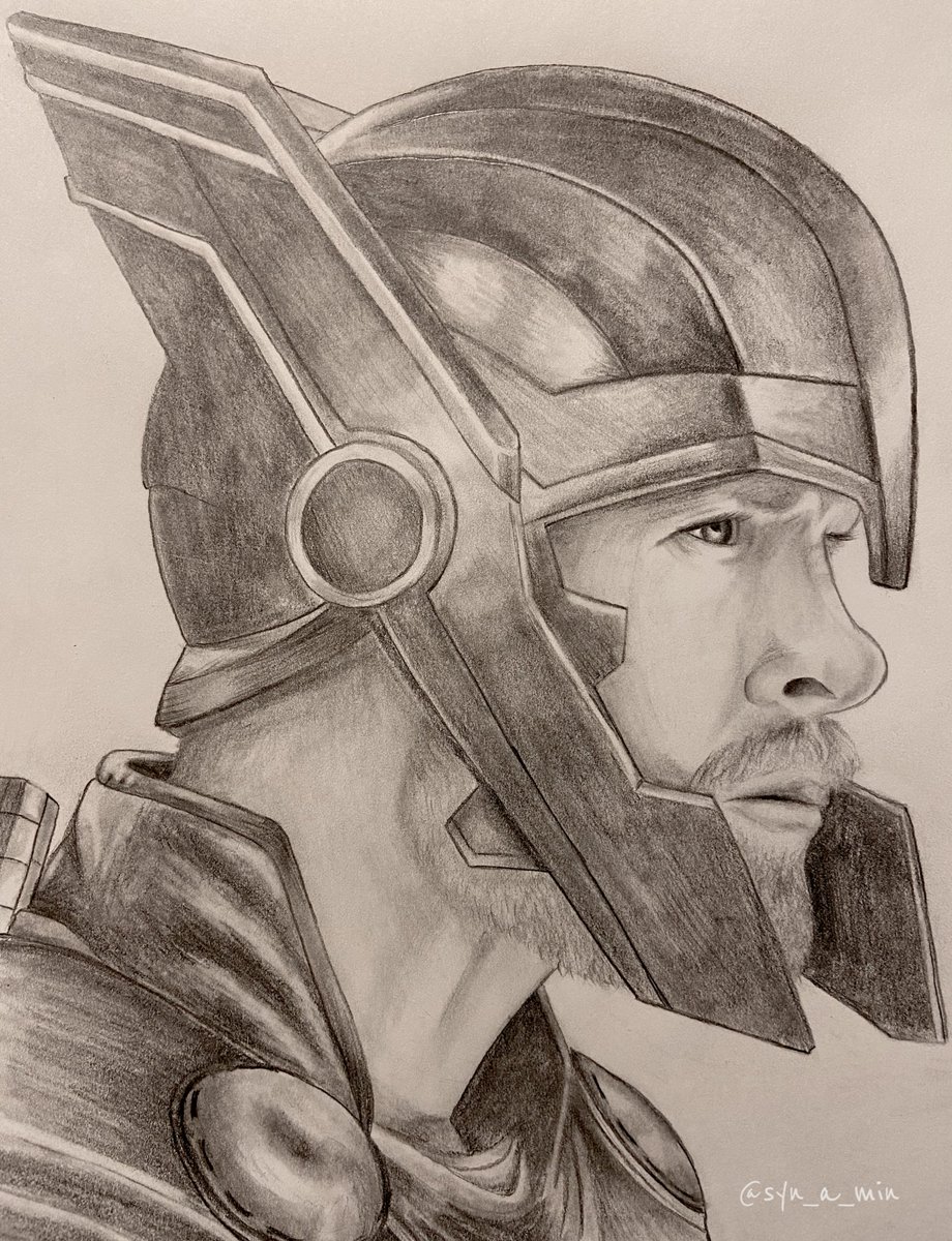 Syn_a_min's tweet photo. My son has been asking me for months to draw him Thor. I’m going give this to him when he gets home from school. I hope he likes it ✍️ #ArtworkBySynamin #Thor #MCU https://t.co/Ke2WoS63T0