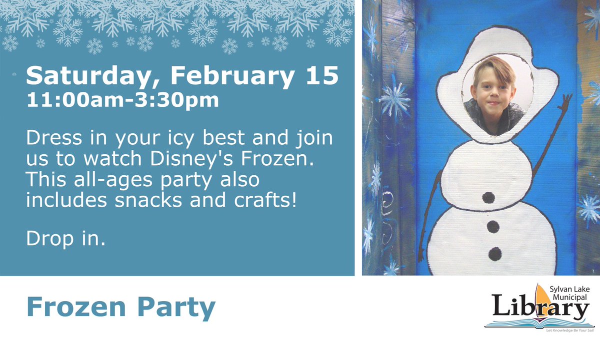SylvanLib's tweet image. Mark your calendar for our #Frozen Party! #LibraryParty #DisneysFrozen #SylvanLake