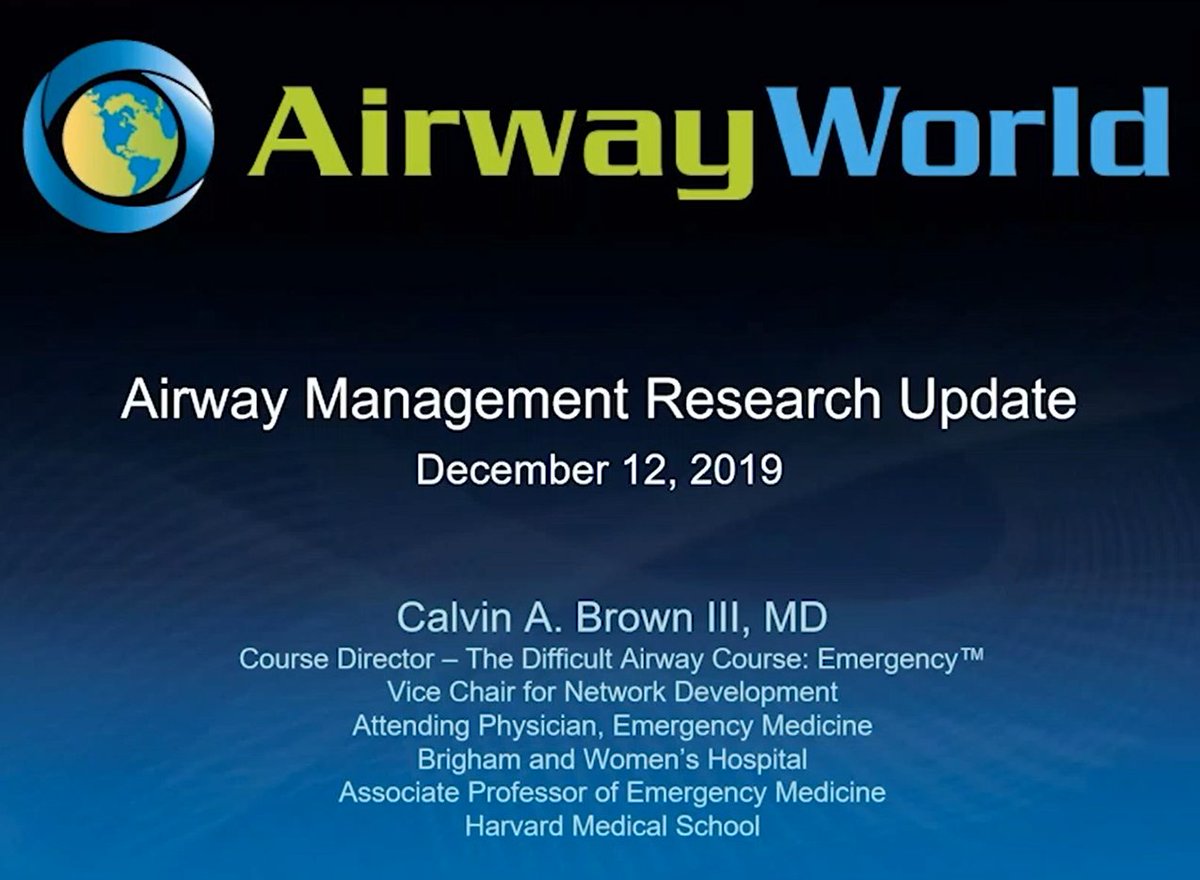 AirwayWorld's tweet photo. Did you miss us live?  December Quarterly Airway Management Research Update and Article of the Year Awards show videos and podcasts now available at https://t.co/OFf76UCwge! @CalvinBrown73 https://t.co/jAfIXepe8a
