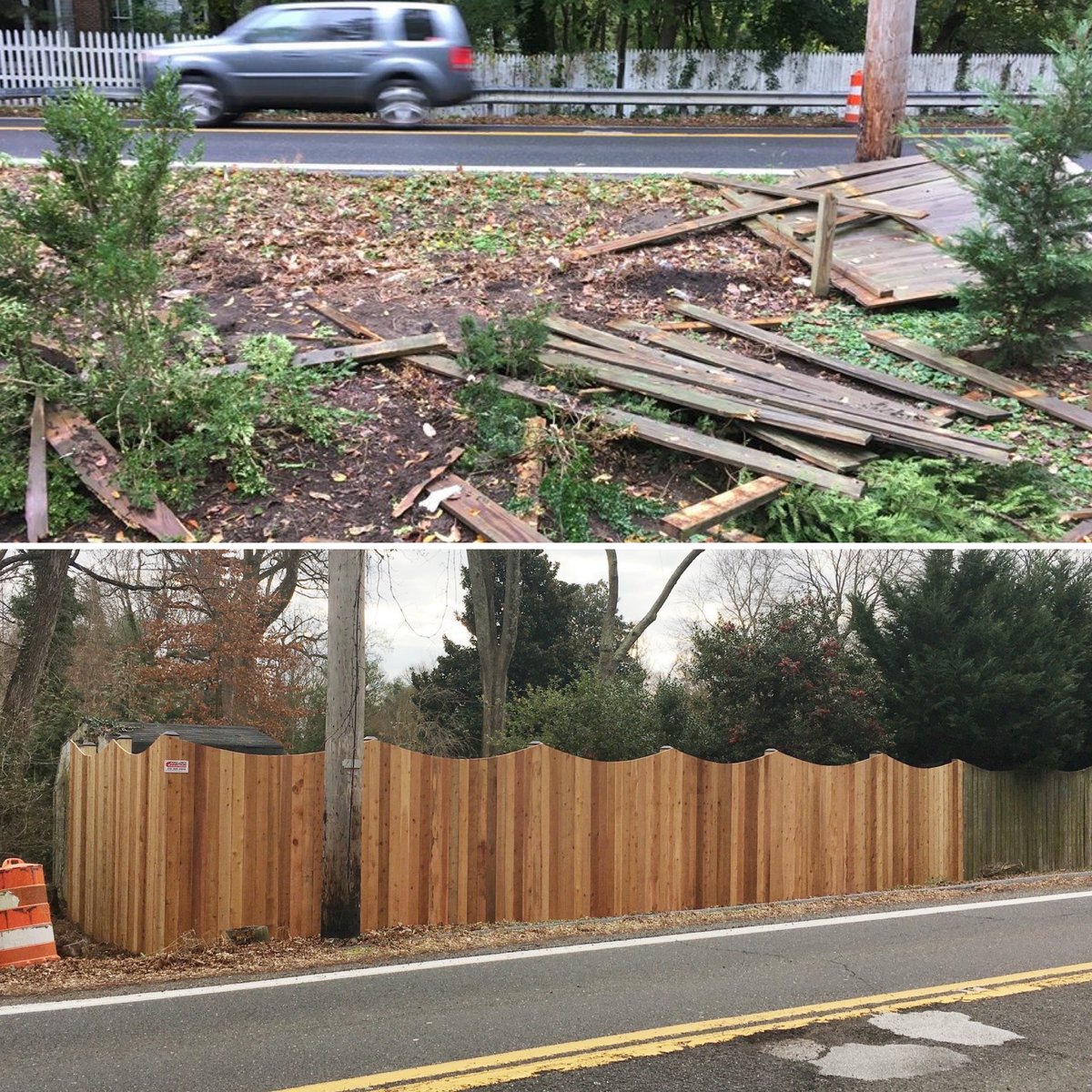 #TestimonialTuesday: "The job was accomplished in a professional and complete manner. We were impressed with the final result. Congratulations on a job very well done!
Project: Replaced a fence damaged by a car, matching existing fence. #HappyCustomer #FenceRepair #AmazingTeam