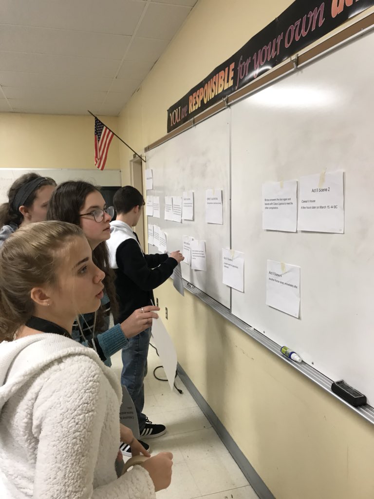 Awesome review activity for Julius Caesar! I randomly handed out events from Acts I and II and students had to put them in order on a timeline. Lots of good discussions in arranging the events! #TheKnightWay #Shakespeare