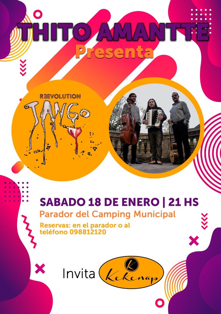 TAmantte's tweet photo. 👋🏽 Queridos amigos de #Durazno 🇺🇾
👉🏼Éste sábado 18 de enero, a las 21 h, nos estaremos encontrando en el Parador del Camping Municipal
🎫 Para reservas acercarse al Parador o llamar al 📞 098812120
Invita: Kekenap Durazno https://t.co/Oowt0Fndvk https://t.co/HxjrvMKvZk
