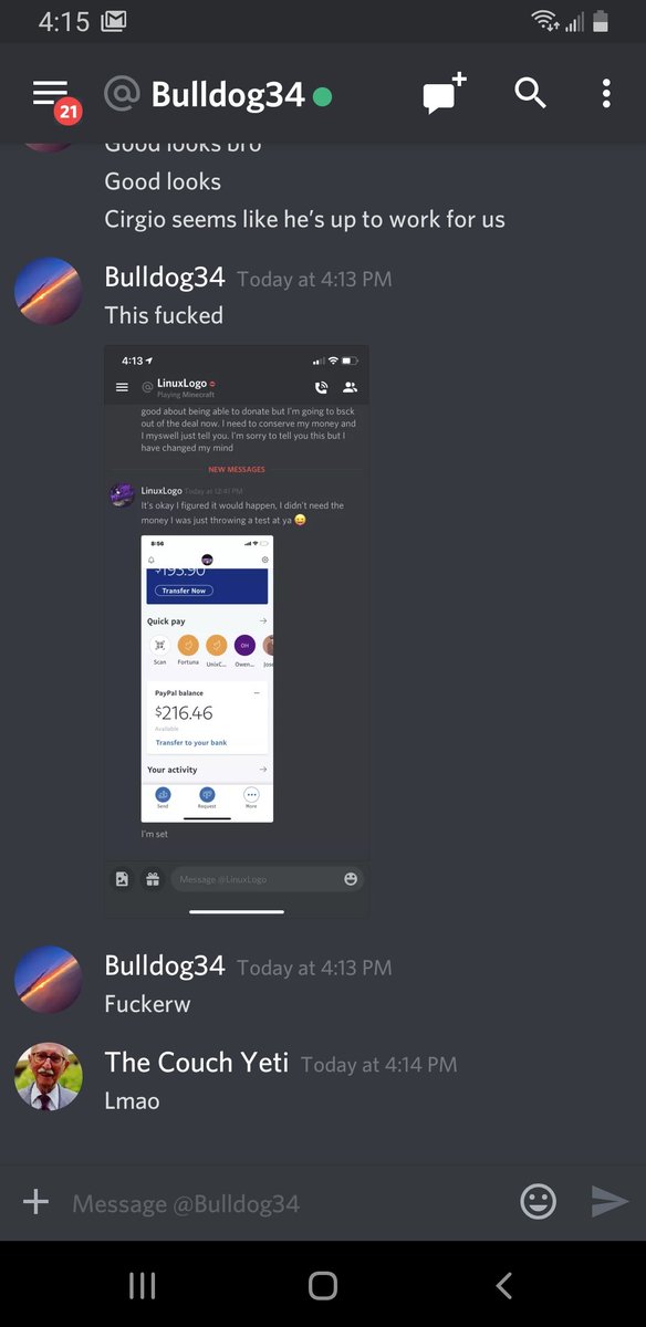 mage_pe's tweet photo. @TheRealDRPE @TheRealPatarHD Scamming your staff and not paying your investors still. 

You're being reported to minecraft. We have enough proof to shut you down kid. https://t.co/guocPARVjc