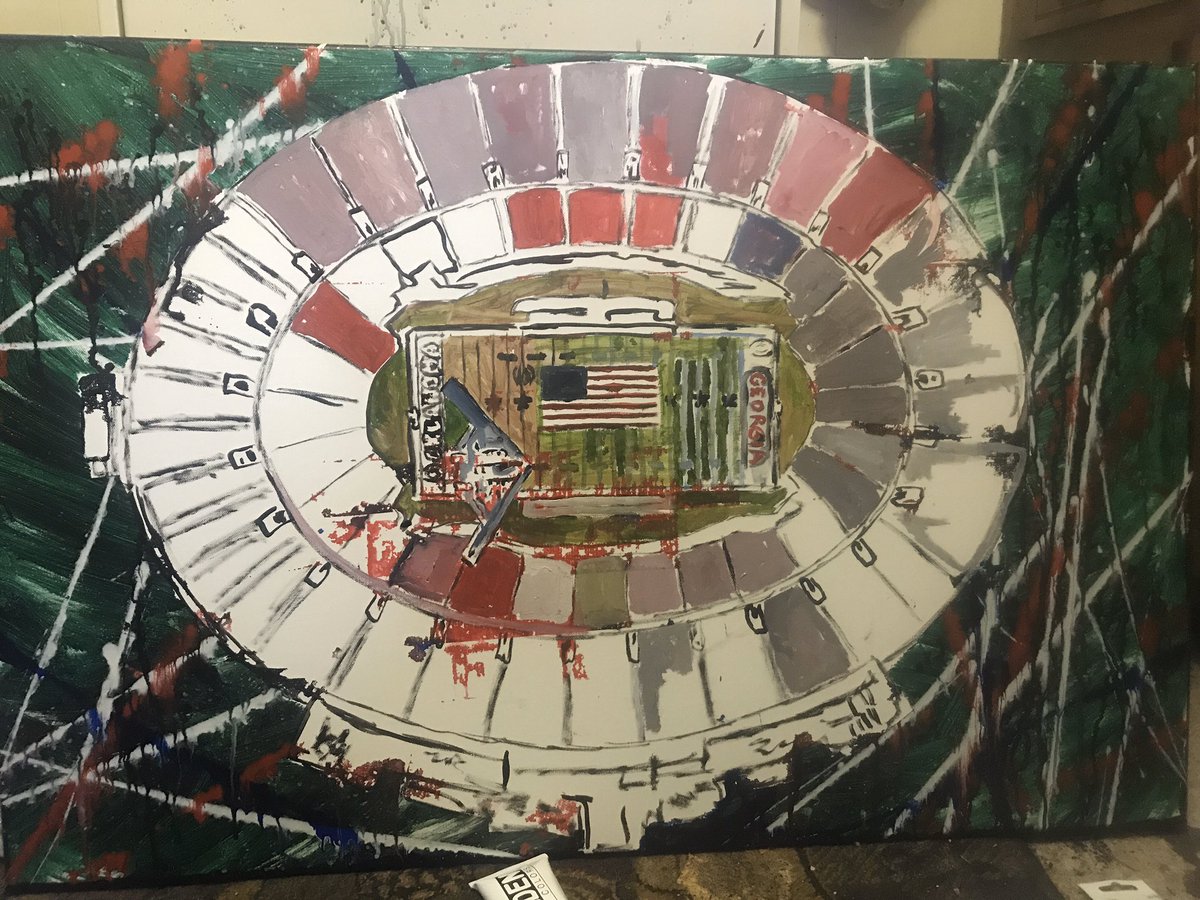 cbarkeratl's tweet photo. Working on 2 Uga’s, Fromm, and the Rose Bowl flyover today. Send pizza and energy drinks. #GoDawgs https://t.co/LCnJ0YBVPG