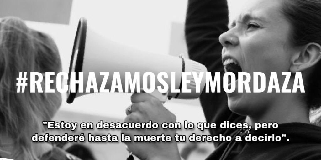 TanaBorsottob's tweet photo. #RechazamosLeyMordaza Porque el individuo tiene derecho a tener libertad de expresión y opinión y nuevamente la izquierda está haciendo un traje a la medida para ella ,de la cual pretende obtener provecho como siempre https://t.co/EfDggzbhtQ