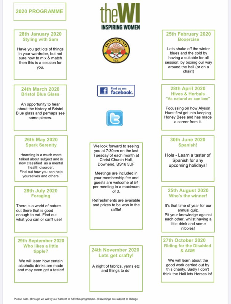 Looking forward to seeing both new members and familiar friends on Tuesday 28th for Styling with Sam.