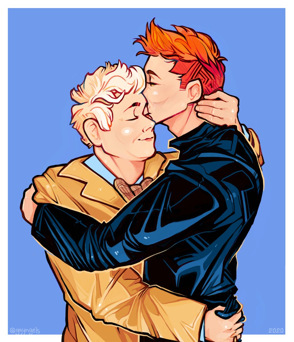 gayngels's tweet photo. Sometimes you just gotta be soft 😇😈 #GoodOmens #GoodOmensFanart https://t.co/qfEn3oyMZP