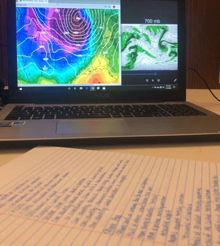natcan2's tweet photo. So sad that I’m not at #AMS2020 this week, but I’m there in spirit while doing homework. #TwoSemestersLeft #meteorologystudent #Meteorologist #mississippistate https://t.co/RwI8vXxxuF