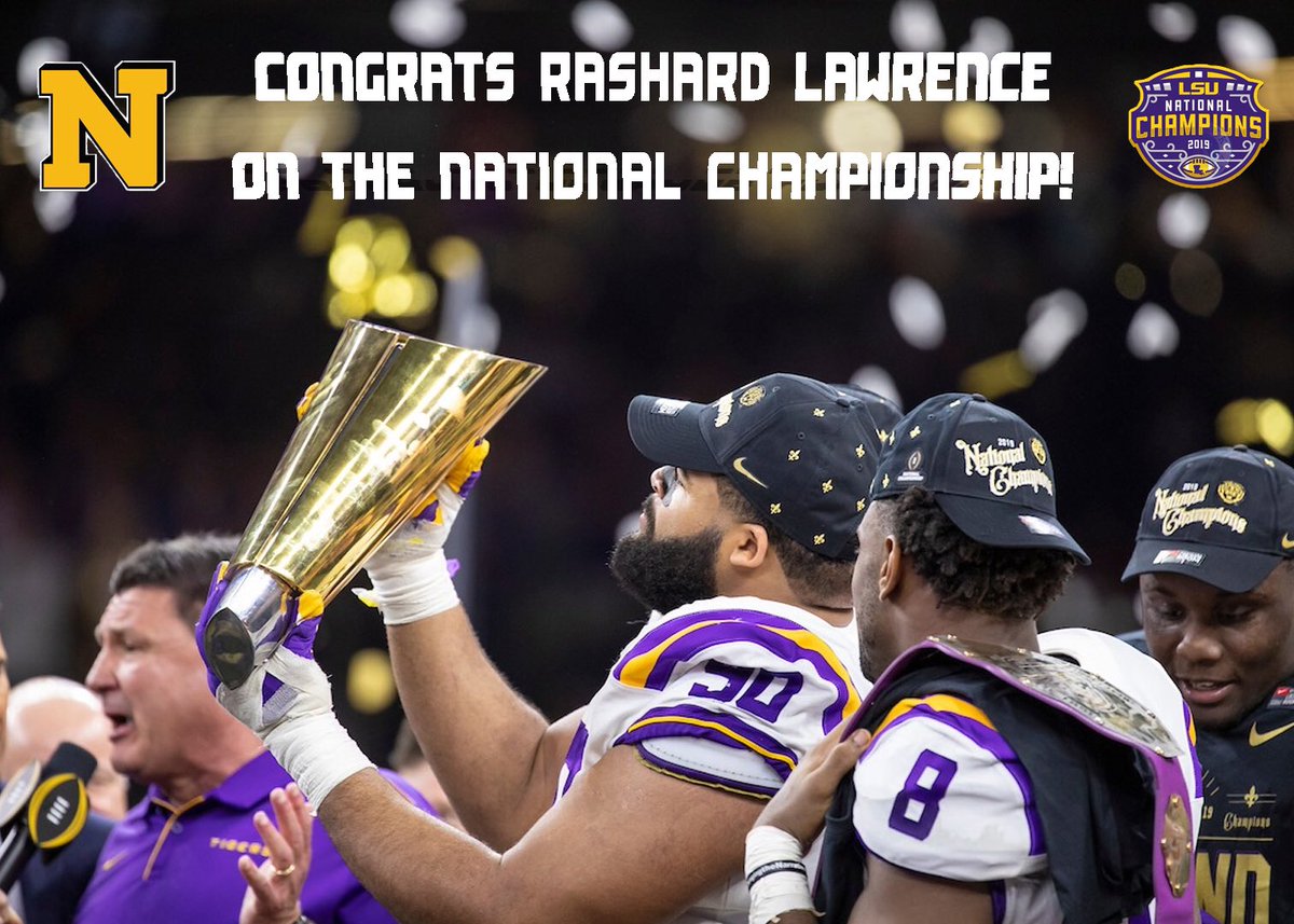 NevilleTigersFB's tweet photo. Congratulations to Neville’s own @Rashard_99 on winning the 2020 National Championship with the LSU Tigers. We are all proud of you and the way you represent. 

#WinToday — #GeauxTigers https://t.co/Urxb99eMLp