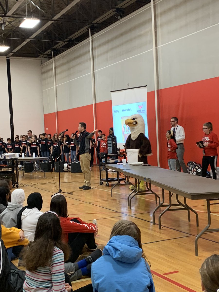 EPCMS's tweet photo. CMS students show their Eagle Pride during a recent school assembly. https://t.co/HVKGtVmk8I