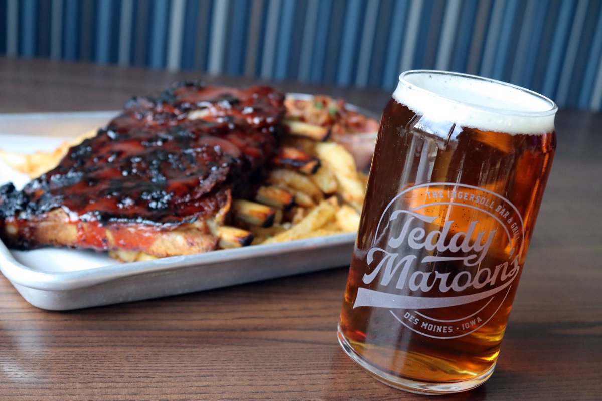 teddymaroons's tweet photo. TUESDAY = TIME FOR BONES &amp; BREWS

Grab a pal and head down to Ingersoll Ave. We've got half-racks, fries and beans waiting for you. Did we mention you get all that for $12.95? Don't forget you can also add on any draft beer for $5. https://t.co/95TE4i3bg4
