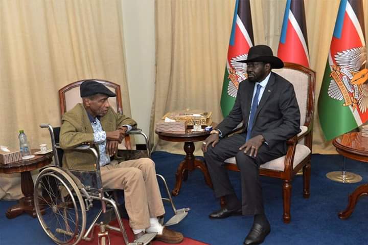 What a painful sight!
Dr. Mansour Khalid of all people reduced to a wheelchair -a dilapidated one!
South Sudan owes this man, &amp; many others, for the sacrifice he made to stand with 'southerners' during a time when he would have chosen to enjoy the "northern politico-privileges."