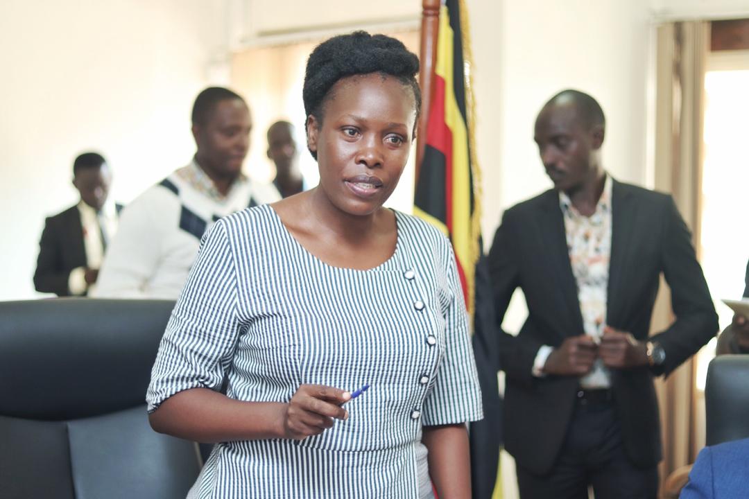 GovUganda's tweet photo. Hon @JudithNabakoob1 and Hon @OgwangOgwang shaking hands and congratulating each other for being placed at one of the most active ministries in the country #ICTHandOverUG https://t.co/5msHFJASlA