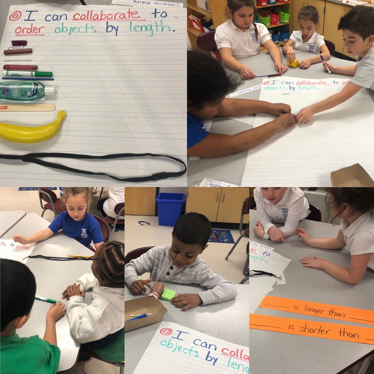 APLankarge's tweet image. We launched our measurement unit in Kindergarten this week with a collaboration project that required teamwork and high order thinking and explanation to order objects by length! #mathstem #teamwork #silviastars