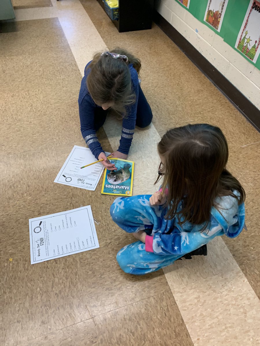 Class 2-2 is learning about non-fiction text features.