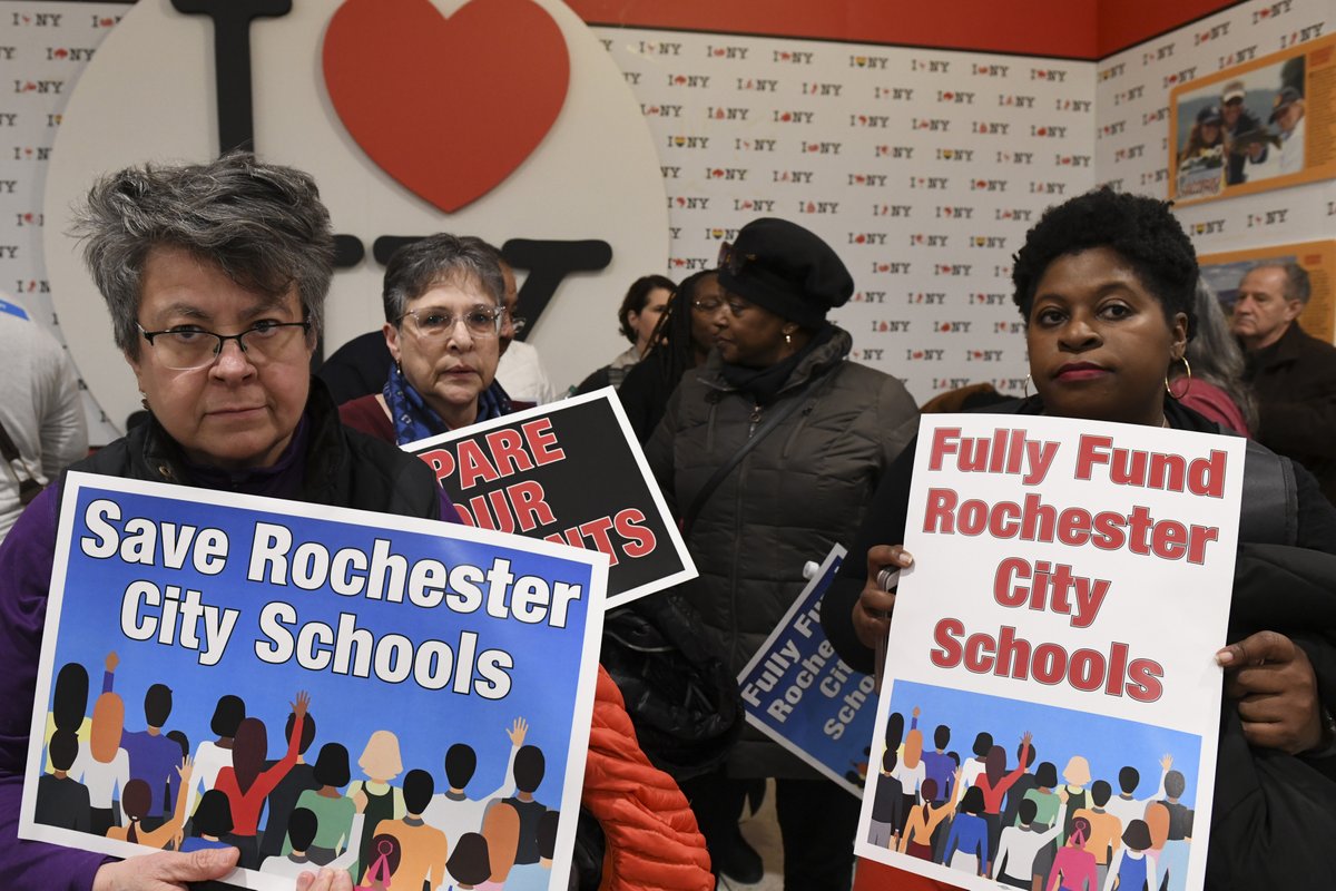 nysut's tweet photo. Rochester community to lawmakers: 'Don’t abandon us!' https://t.co/xD3WdvRcxi #SpareOurStudents https://t.co/qtyaNPuijw