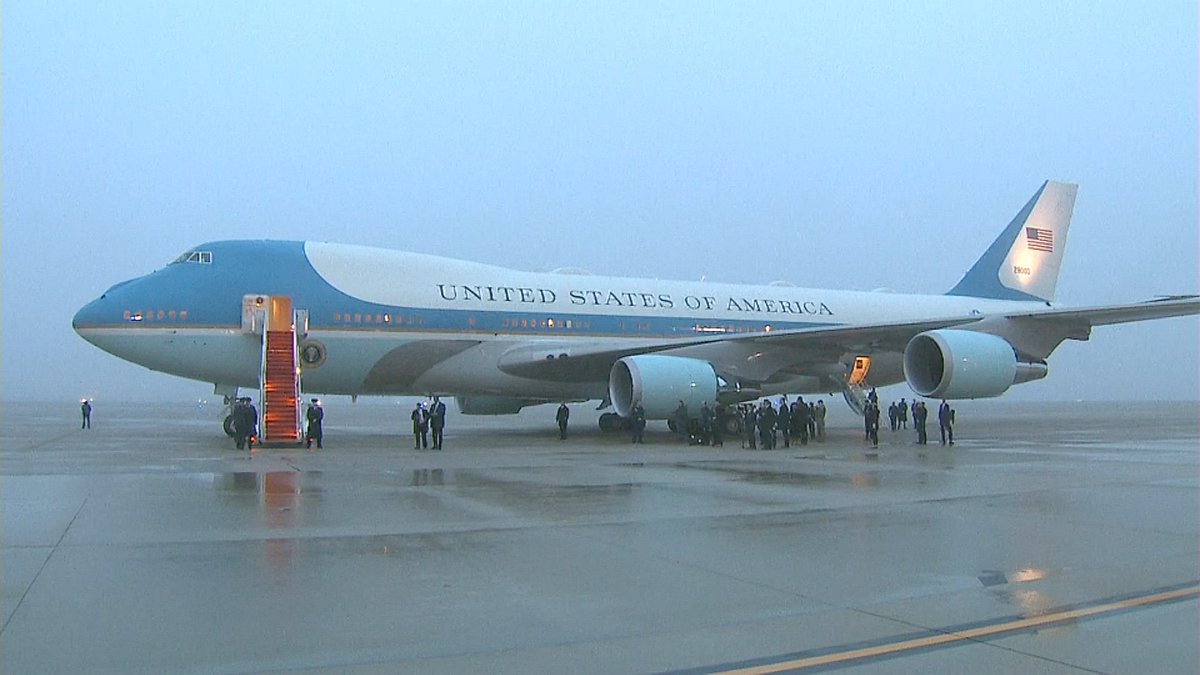 Due to weather, Pres Trump motorcading (verb) to <a href="/Andrews_JBA/">Joint Base Andrews</a> instead of flying Marine One.