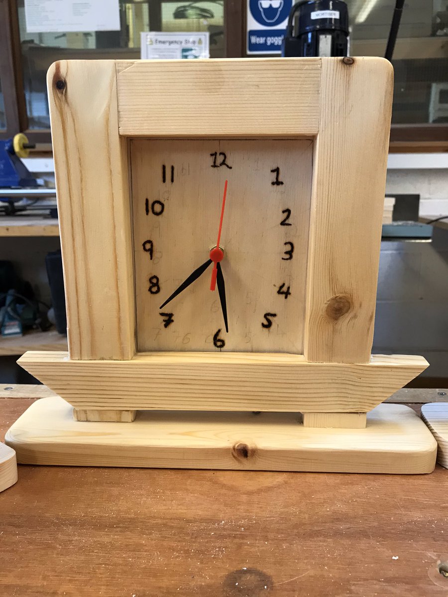 GCC_Technology's tweet photo. Some of the mantelpiece clocks produced by our LCA Construction and Graphics students before Xmas as part of the “woodcraft” module. Mortise and Tenon, Corner Bridle and Cross Halving joints were used to complete the project. Well Done to all involved 👏🏼 @GCCcork @technology_4 https://t.co/syOf9aNPwK