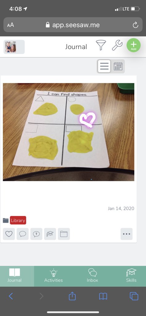 mindy_arriaga's tweet image. Showing their creative side by creating 2D shapes with different materials. #iteachk #kmath #seesaw