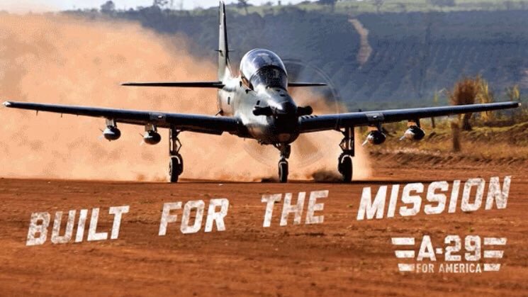A29forAmerica's tweet photo. The A-29 is made to operate in austere conditions, such as Afghanistan’s hot-high environment, and can perform seamlessly on unimproved runways, such as dirt, gravel and grass https://t.co/TSfjGwacz5