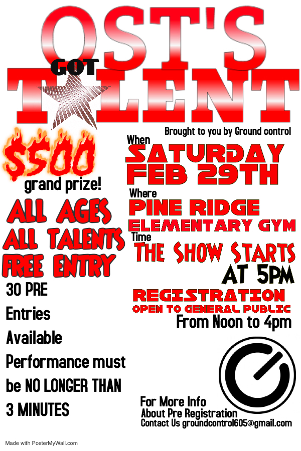 GrndCntrl605's tweet photo. ALL TALENTS EVEN IF HIDDEN ARE WELCOME! #talentshow #ostgottalent #nativetalent #PineRidge #nativeamericasgottalent #SouthDakota https://t.co/WASqhFzBiv