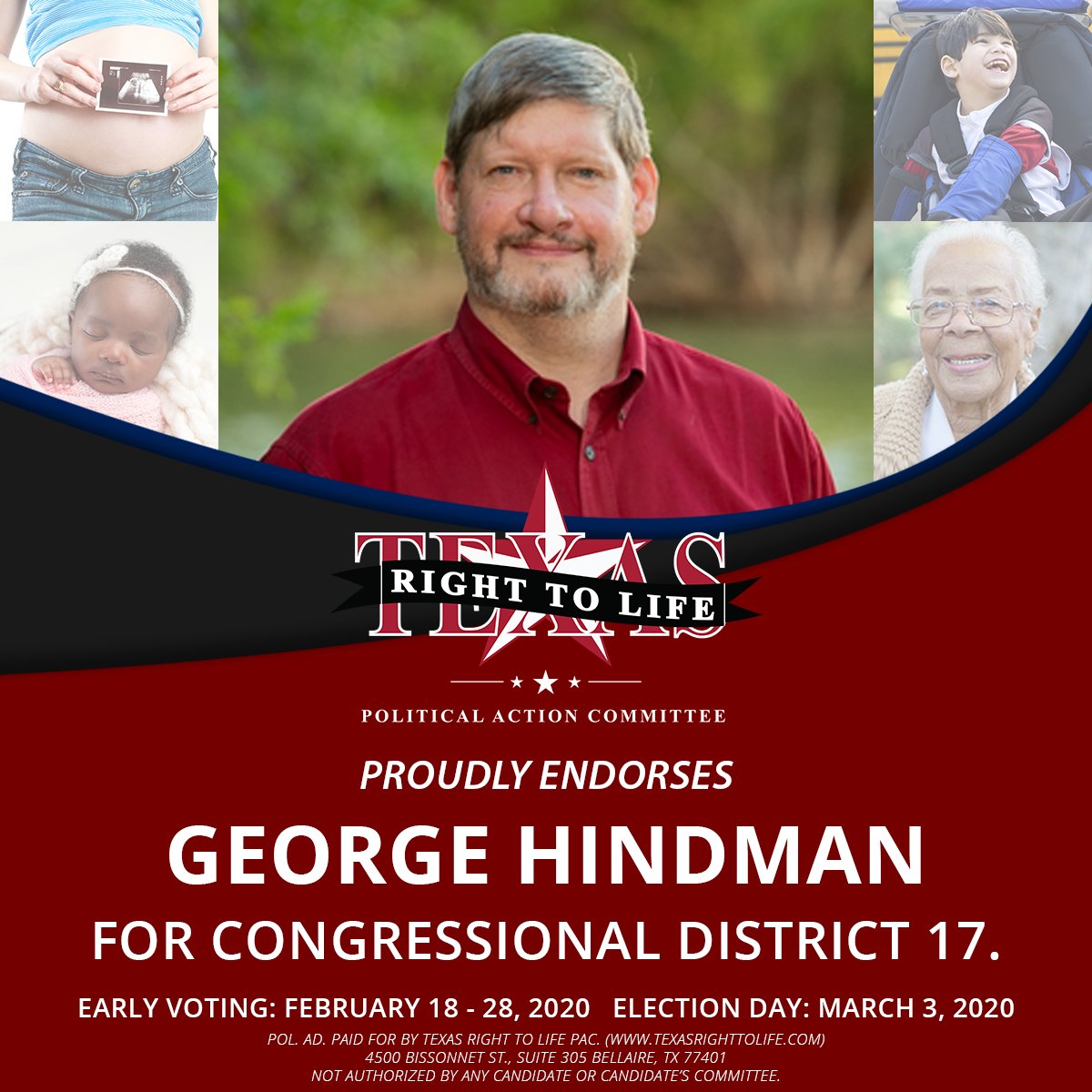 TXRightToLife's tweet photo. Pro-Life voters in CD-17: vote for George Hindman as your next congressman! #ProLife https://t.co/mvjdCcybNf