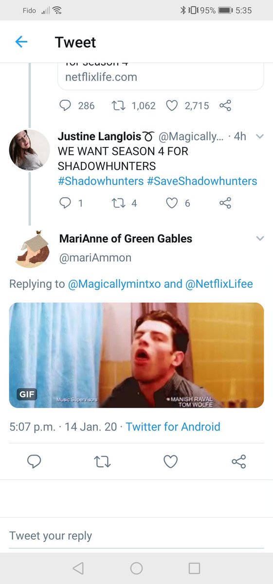 Magicallymintxo's tweet photo. What kind of fandom that Trash other fandoms! They shouldn't be saved from that massive attitude! ANNEWITHAE CANCELLED! #AnnewithaneEdisrespectful #badfandom #bullying #SaveShadowhunters #Shadowhunters https://t.co/HLEjAtDgdt