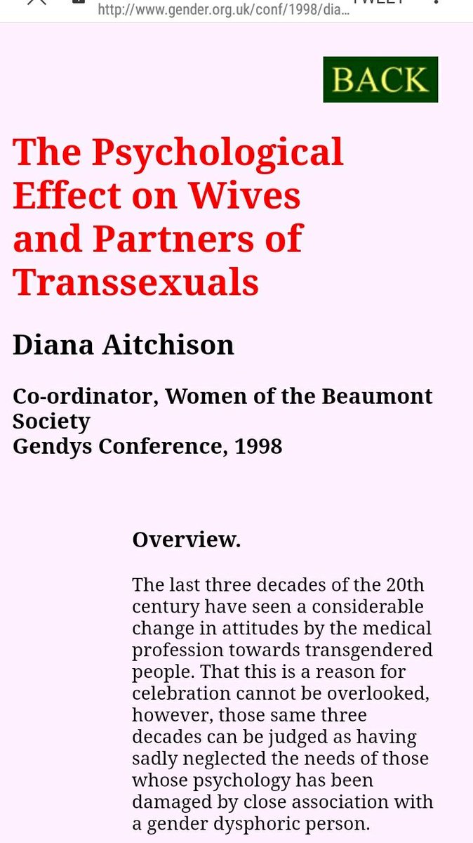Brought to my attention by  @SoniaClimes, this is a candid admission in 1998 by those promoting transgenderism/transsexualism of the harm suffered by many spouses. Have you seen this  @transwidows ?
